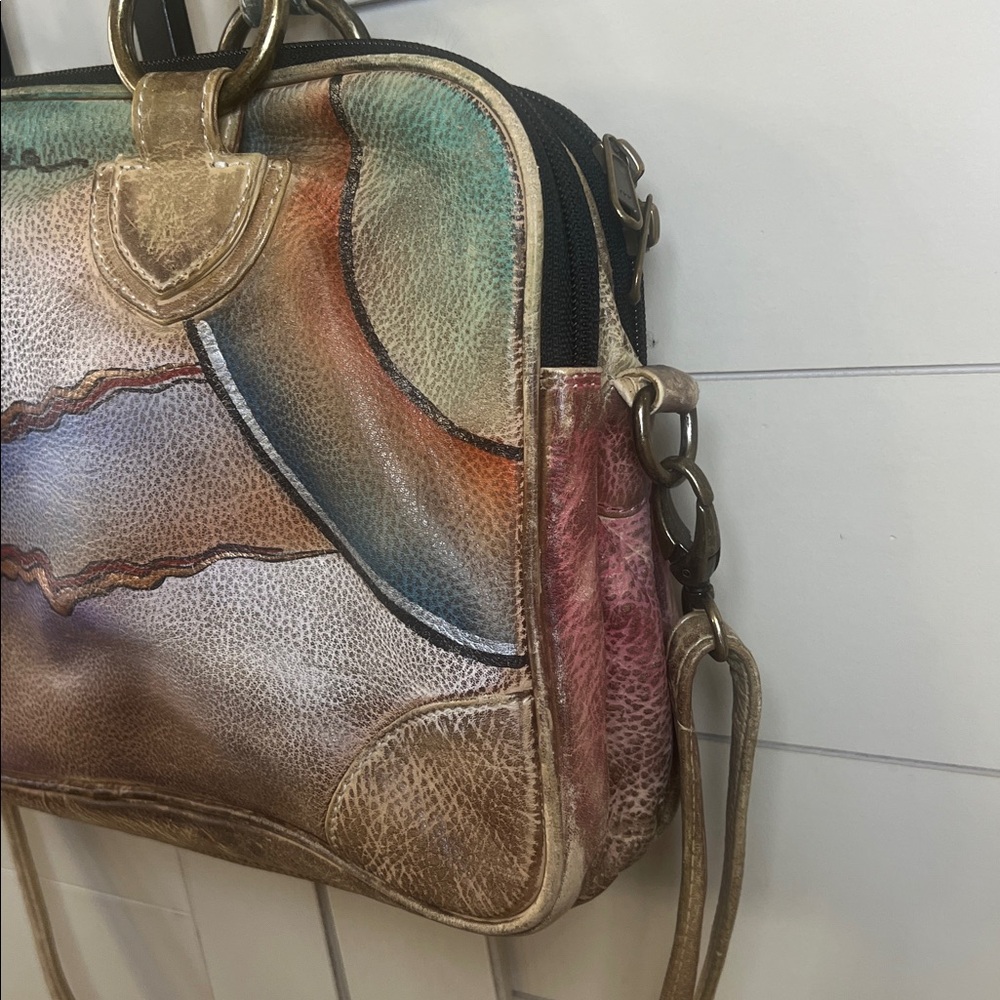 Anuschka Multicolor Hand-Painted Artesian Geometr… - image 3